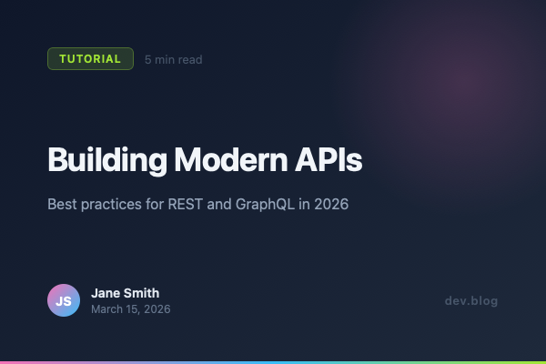 Generated OG card showing 'Building Modern APIs'